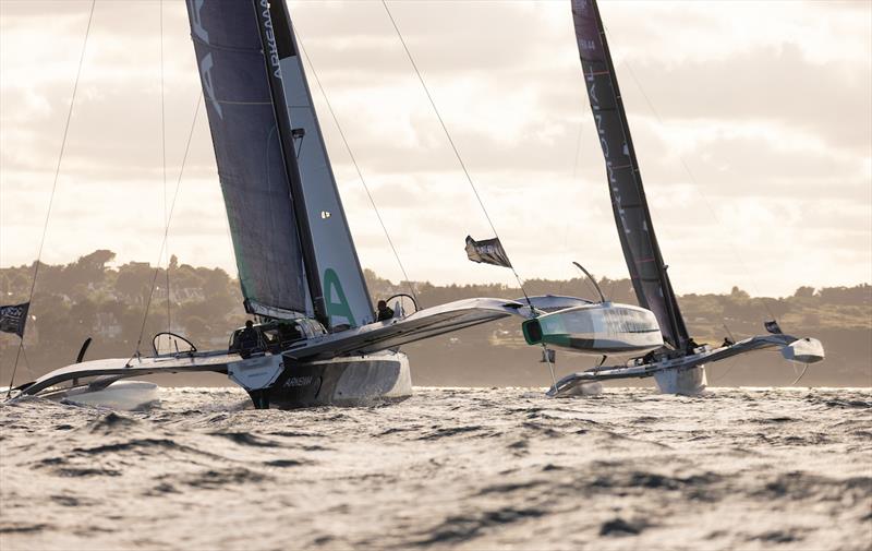 Ocean Fifty Arkema trimaran, led by Quentin Vlamynck of France, competes offshore during Episode 3 of the Pro Sailing Tour in Saint-Quay-Portrieux on July 3, in Saint-Brieuc, Brittany, France photo copyright Lloyd Images / Pro Sailing Tour taken at  and featuring the OCEAN50 class