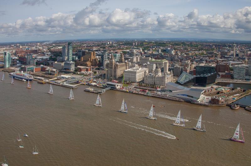 The Clipper Race 2017-18 starts from Liverpool photo copyright Matt Goodfellow / Dupe Creative taken at  and featuring the Clipper 70 class