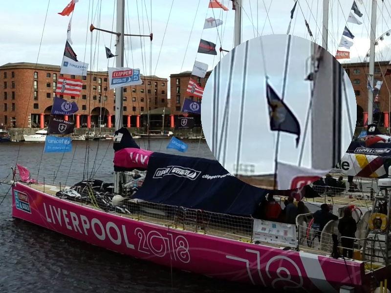 Liverpool 2018, with the club burgee on the port spreader photo copyright Gaynor Portlock taken at  and featuring the Clipper 70 class