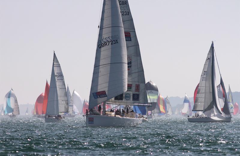 The view from Hurst Castle during the Round the Island Race 2019 photo copyright Mark Jardine taken at  and featuring the Clipper 70 class