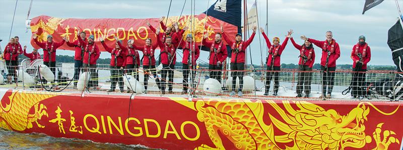 The team from the Clipper Yacht Qingdao arrive in Derry-Londonderry after completing the transatlantic Legenderry Race from New York photo copyright Martin McKeown / Clipper Round The World taken at  and featuring the Clipper 70 class