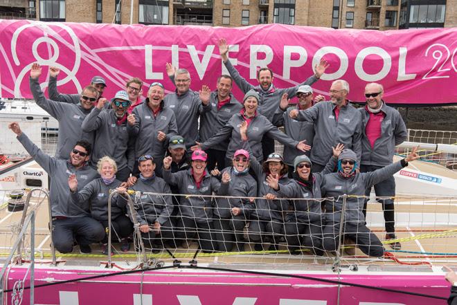 The crew of the Clipper Round the World Yacht Liverpool arrive in Derry-Londonderry on Thursday afternoon after completing their transatlantic race from New York. - photo © Martin McKeown