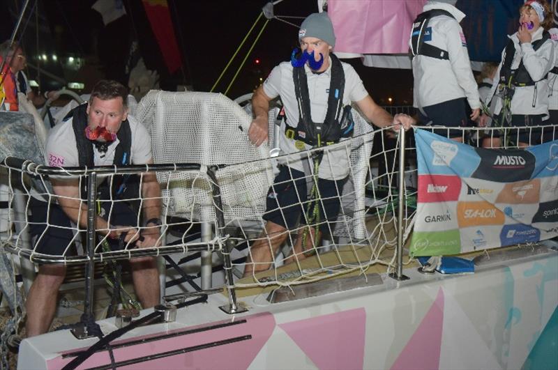 Crew adorned ‘Wavy' inspired mustaches as they arrived into the V&A Waterfront - The Clipper Race Leg 2 - Race 3, Day 18 - photo © Clipper Race