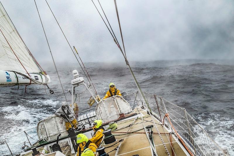 50 shades of grey on board Zhuhai in the middle of Race 4: Marlow Southern Ocean Sleigh Ride photo copyright Clipper Race taken at  and featuring the Clipper 70 class