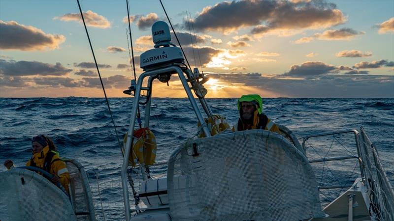 At the helm of Dare To Lead - The Clipper Race Leg 3 - Race 4, Day 15 photo copyright Clipper Race taken at  and featuring the Clipper 70 class