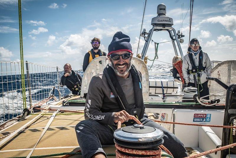 Smiles and sunshine aboard Zhuhai - The Clipper Race Leg 3 - Race 4, Day 21 photo copyright Clipper Race taken at  and featuring the Clipper 70 class