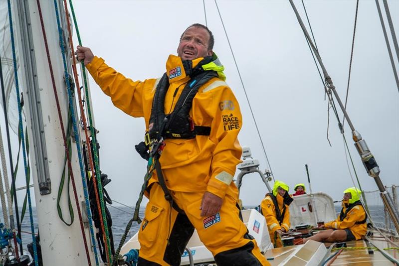 Gareth Duncan at the mast - The Clipper Race Leg 5 - Race 7, Day 7 - photo © Maeva Bardy