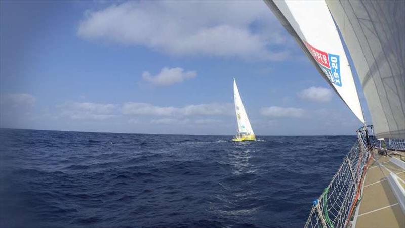 On the tail of Punta del Este, shot from Dare To Lead - The Clipper Race Leg 6 - Race 9, Day 3 photo copyright Clipper Race taken at  and featuring the Clipper 70 class