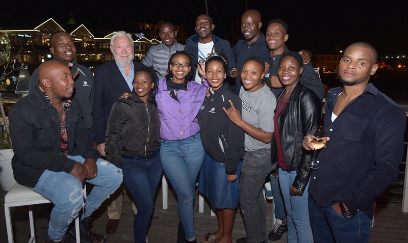 Lebalang (centre) with her fellow ambassadors at the celebration event in Cape Town photo copyright Bruce Sutherland taken at  and featuring the Clipper 70 class