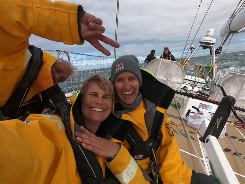 Day 2 Antonio, Clara and Kati photo copyright Clipper Race taken at  and featuring the Clipper 70 class