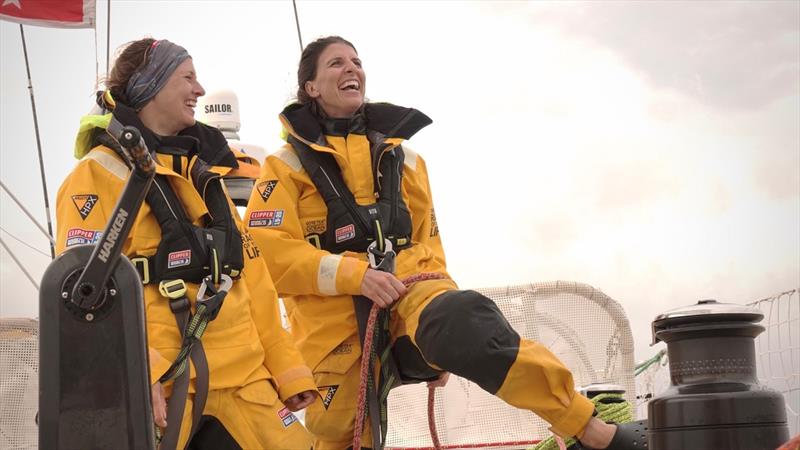 Clipper Race crew Carola and Jo Korea - photo © Barry Goble