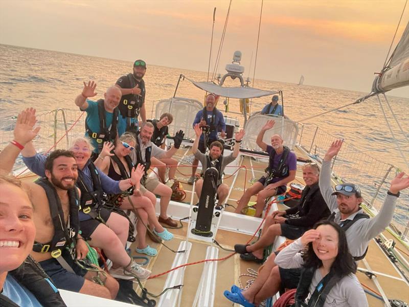 Clipper Race 11 - GoToBermuda crossing the second Finish Gate in third place - photo © Clipper Race