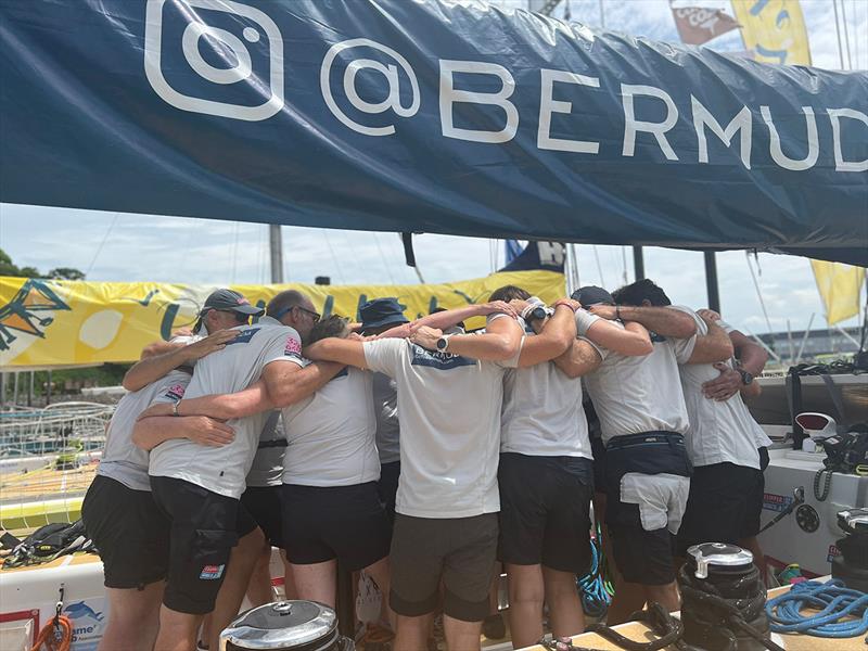 Clipper Race 11: Seattle Pacific Challenge - GoToBermuda team huddle photo copyright Clipper Race taken at  and featuring the Clipper 70 class