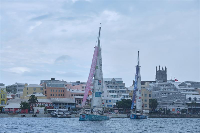 GoToBermuda leads Parade of Sail in Hamilton Harbour photo copyright Clipper Race taken at  and featuring the Clipper 70 class