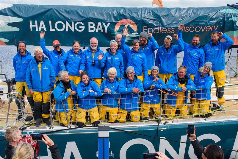 The crew from the Clipper Round the World Yacht Race representing Ha Long Bay Viet Nam arrives in Derry-Londonderry after leg 14, the Transatlantic Race - photo © Martin McKeown