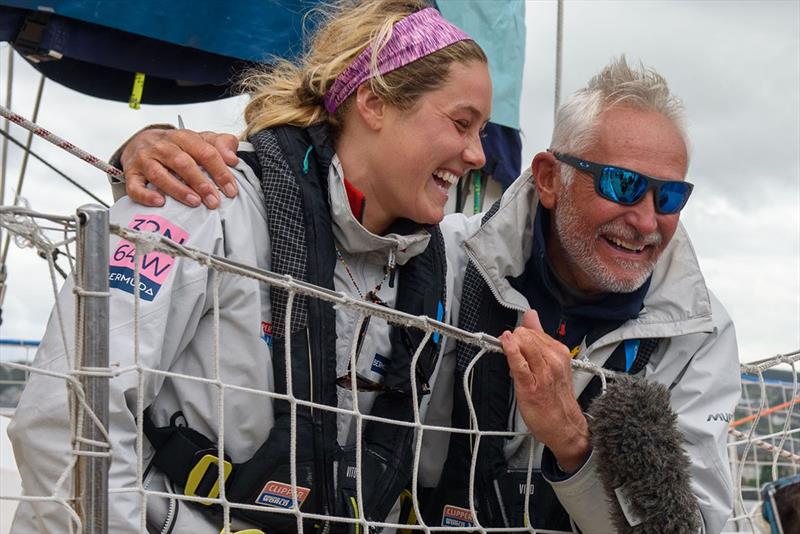 Father and daughter duo Maddie and Chris Church arriving on the winning boat, GoToBermuda - Clipper Round the World Yacht Race 14 - photo © Clipper Race