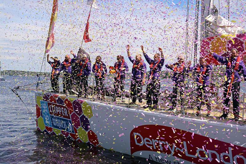 Derry~Londonderry~Doire team yacht departing Foyle Marina - Clipper Race photo copyright Paul Hankey taken at  and featuring the Clipper 70 class