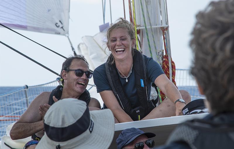 Mary on board Punta del Este with her crew mates - Clipper Round the World Race photo copyright Clipper Race taken at  and featuring the Clipper 70 class