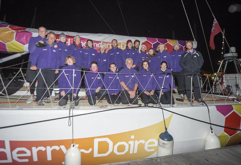 Jilly (back row, five in) and her teammates photo copyright Ben Solomon taken at  and featuring the Clipper 70 class