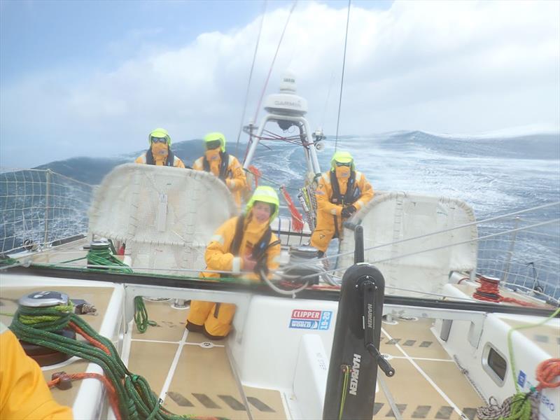 Crew face rough sea and cold conditions - Clipper Round the World Race - photo © Clipper Race