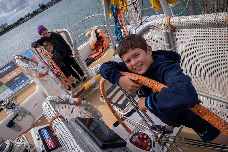 Future Clipper Race Crew checking out one of the Clipper 70s - Clipper 2023-24 Race Start photo copyright Jason Bye taken at  and featuring the Clipper 70 class