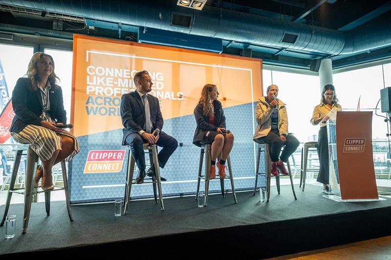 Speakers on stage for the first Clipper Connect series - Clipper 2023-24 Race Start - photo © Jason Bye