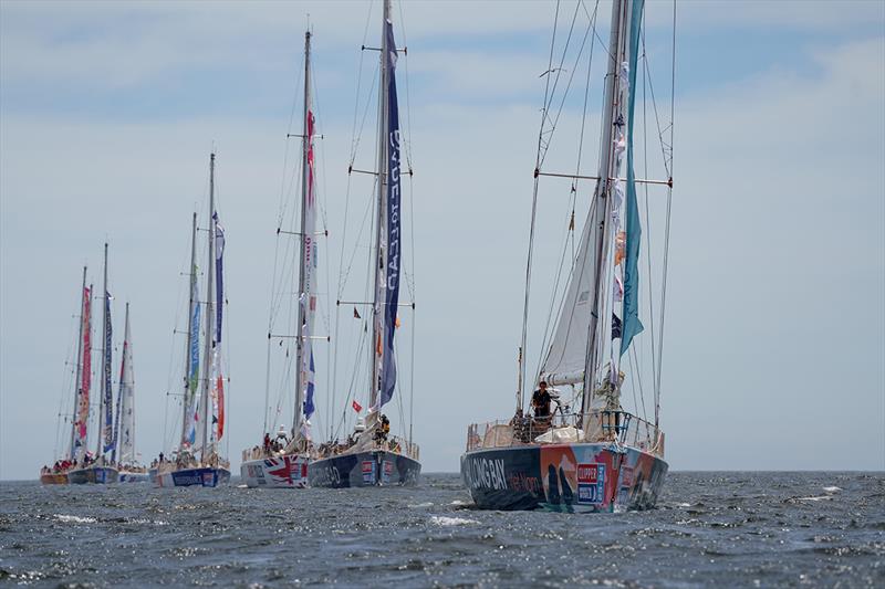 Parade of Sail before the teams make their way to the start line - Race 4: Clipper Round The World Race photo copyright Clipper Race taken at  and featuring the Clipper 70 class