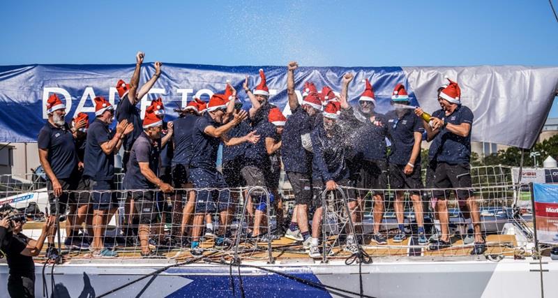 Celebratory fizz for Dare To Lead - Race 5: Sta-Lok Endurance Test  - photo © Clipper Race