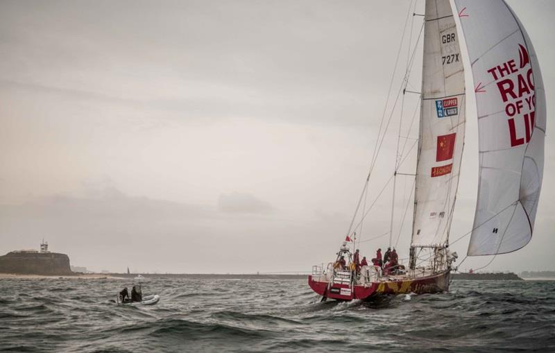 Qingdao crosses the Finish Line - Race 5: Sta-Lok Endurance Test  photo copyright Clipper Race taken at  and featuring the Clipper 70 class