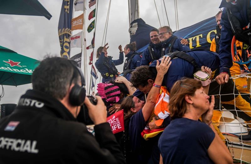 Emotional welcomes for YCPE - Race 5: Sta-Lok Endurance Test  photo copyright Clipper Race taken at  and featuring the Clipper 70 class