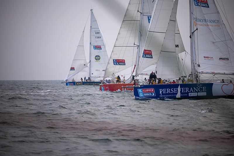 Start line action - photo © Jimmy Horel / 16 Degrees South / Clipper Race