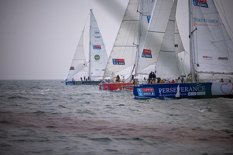 Start line action - photo © Jimmy Horel / 16 Degrees South / Clipper Race