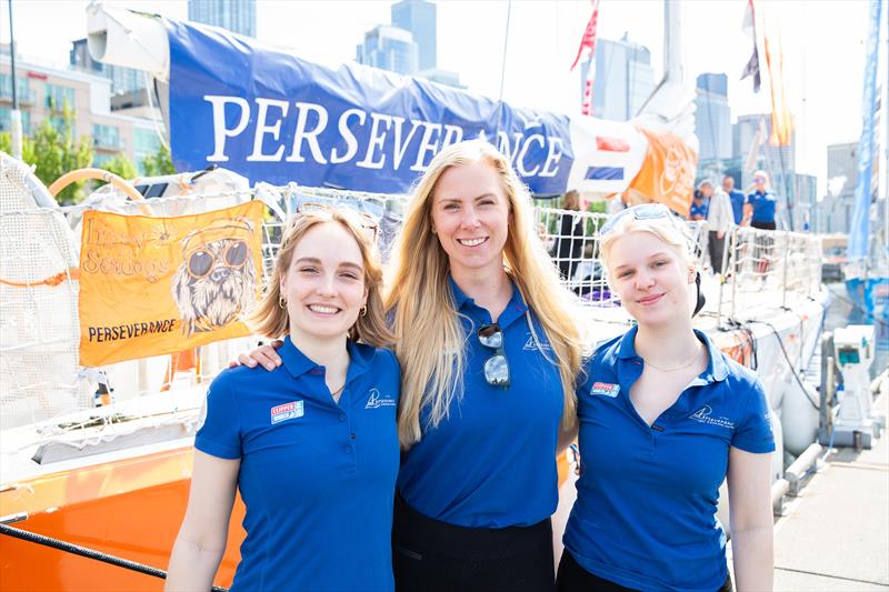 Ambassadors Laura, Maaike and Marleen - Clipper Race 11 - photo © Jean-Marcus Strole Photography