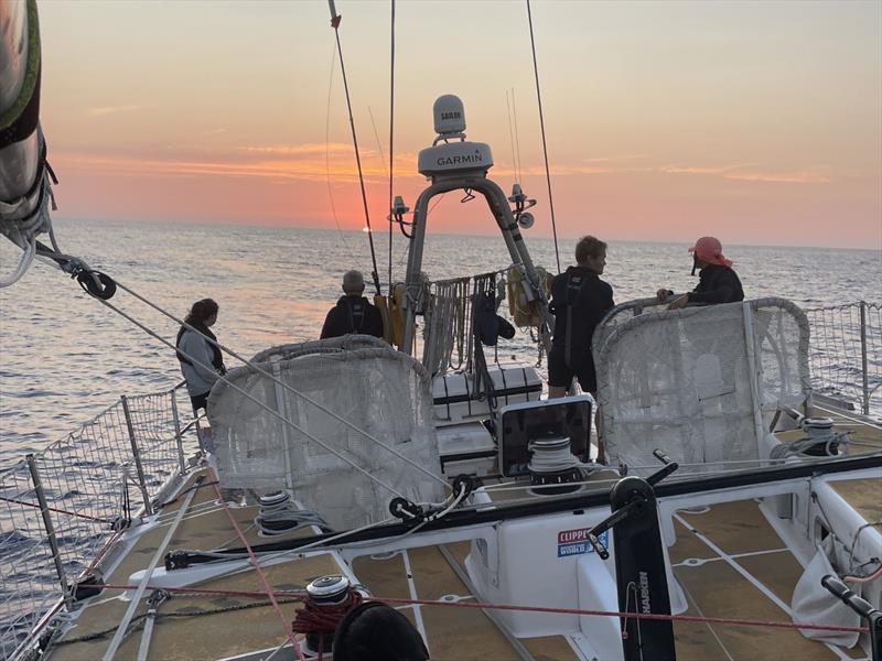 Sunset on board Bekezela, looking out for the green flash - photo © Clipper Race
