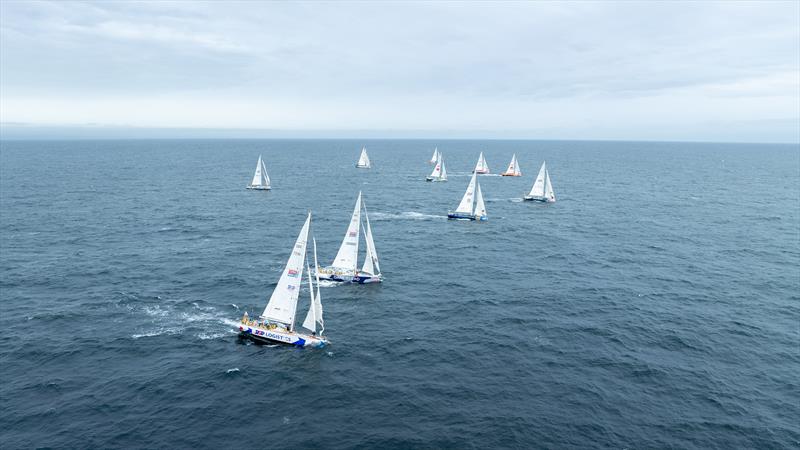 Clipper Race fleet after the Le Man start - photo © Clipper Race