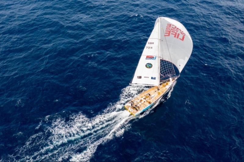 Clipper Race team Power of Seattle Sports racing across the North Pacific Ocean to first place - photo © Clipper Race