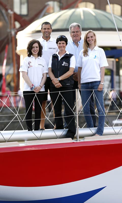 Ellen MacArthur with Great Britain crew member Kristie Reid (left) and skipper Simon Talbot (second left) photo copyright Clipper Ventures taken at  and featuring the Clipper Ventures class