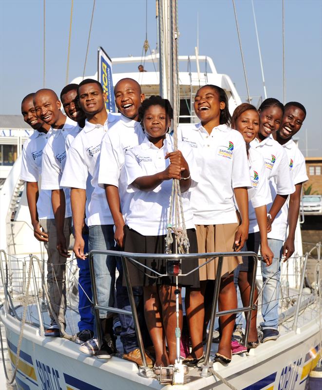 Sapinda Rainbow Foundation ambassadors from the 2013-14 Clipper Race photo copyright Sabelo Mngoma taken at  and featuring the Clipper Ventures class