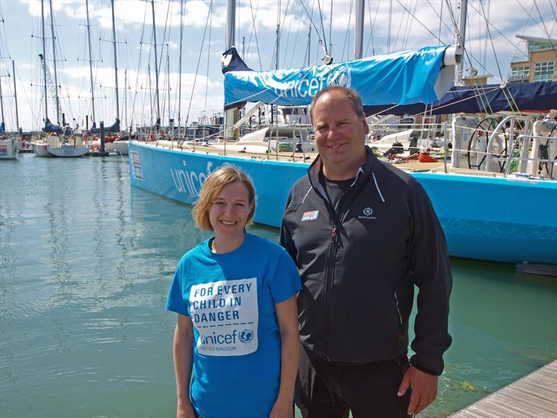 Unicef team's skipper Jim Prendergast and Becks Bohling of Unicef photo copyright Clipper Ventures taken at  and featuring the Clipper Ventures class