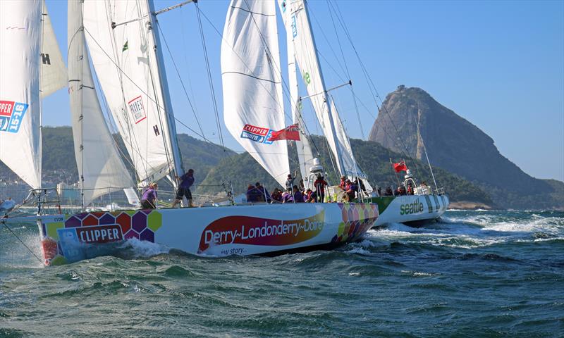 Derry~Londonderry~Doire at the start of Race 2 in the Clipper Round the World Yacht Race 2015-16 photo copyright Clipper Ventures taken at  and featuring the Clipper Ventures class