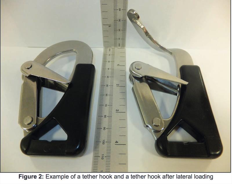 Example of Tether hook distorted - Figure 2 - Marine Accident Investigation Branch  - photo © Marine Accident Investigation Branch