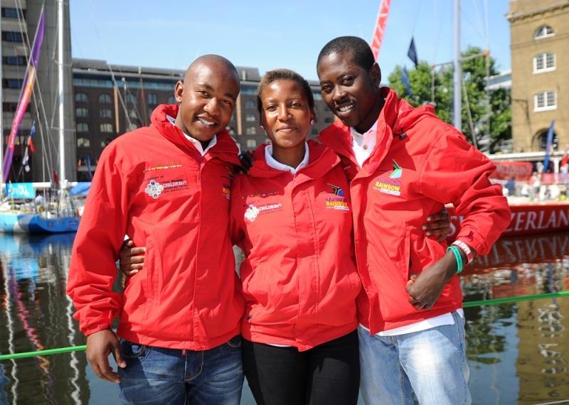 L-R: Invest Africa crew member Mbongiseni Oludlu, Lebalang Molobele and Blessing Lethukuthula photo copyright Clipper Ventures taken at  and featuring the Clipper Ventures class