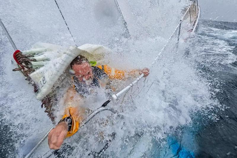 Challenging upwind conditions with 60knot wind speeds - photo © Clipper Race