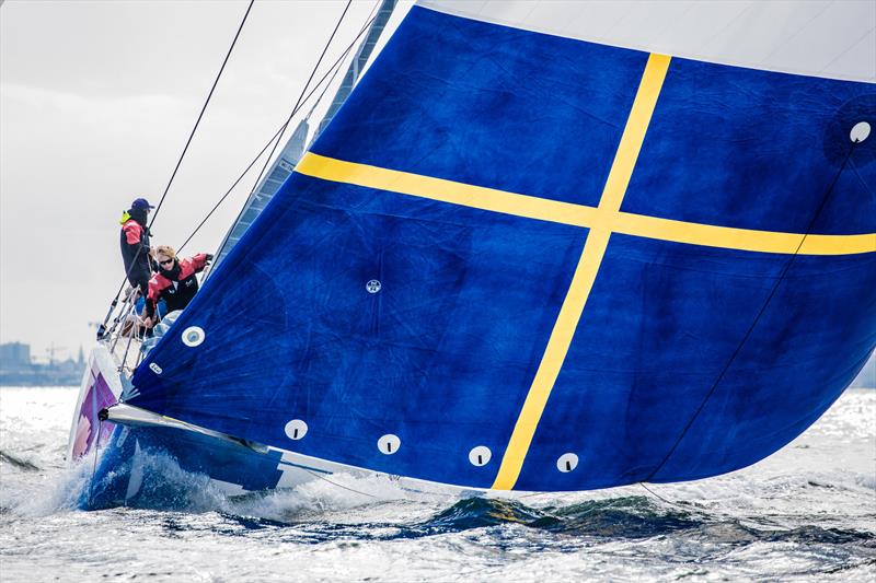 Cape Crow Yacht Club (Team Sweden) leads during Nord Stream Race Leg 2 photo copyright Lars Wehrmann / Nord Stream Race taken at  and featuring the ClubSwan 50 class