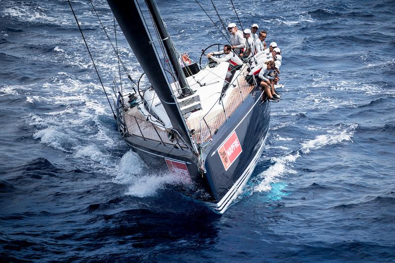 H.M. King Felipe VI on board 'Aifos 500' at the 37th Copa del Rey MAPFRE in Palma photo copyright María Muiña / Copa del Rey MAPFRE taken at Real Club Náutico de Palma and featuring the ClubSwan 50 class