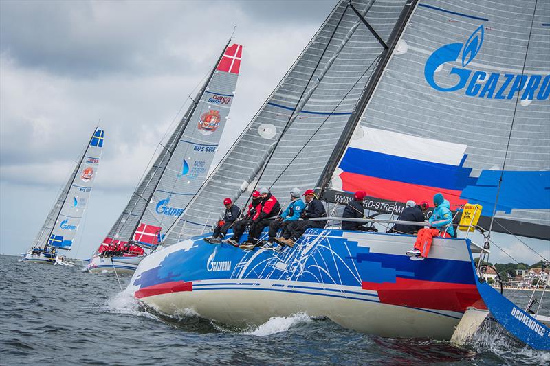 The Nord Stream Race fleet after the start in Kiel - 2018 Nord Stream Race photo copyright NSR / Andrey Sheremetev taken at  and featuring the ClubSwan 50 class