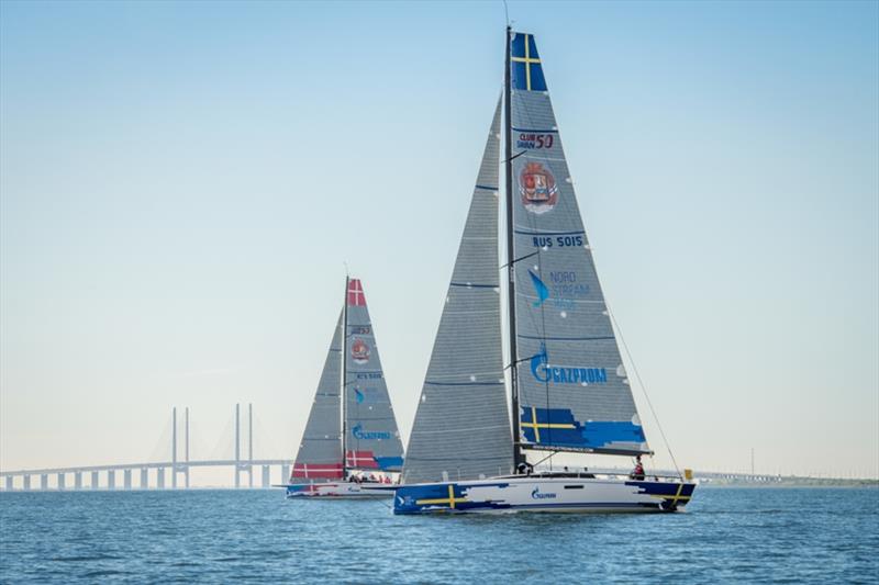 The fleet before the finish in Copenhagen photo copyright NSR / Andrey Sheremetev taken at  and featuring the ClubSwan 50 class