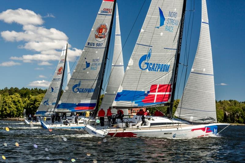 The fleet at the start in Stockholm photo copyright NSR / Anya Semeniouk taken at Kieler Yacht Club and featuring the ClubSwan 50 class