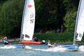 Tristan Cooper and Jon Cooper enjoying themselves - Comet Class Association Championships at Cransley © Mark Zealey