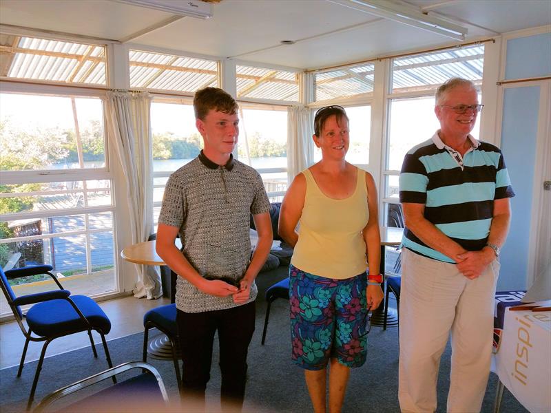 Peter Fryer, Littleton SC Commodore and Comet Open winner Chris Hatton photo copyright Mel Harris taken at Littleton Sailing Club and featuring the Comet class